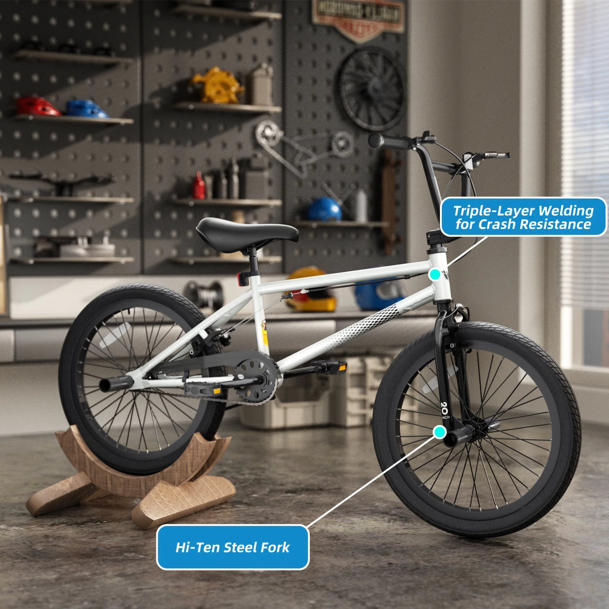 XJD Freestyle BMX Bike for Teen Beginner 8 - 12 Years Old Kids, 20 in Kids Bike with Hi - Ten Steel Frame - Product image 12