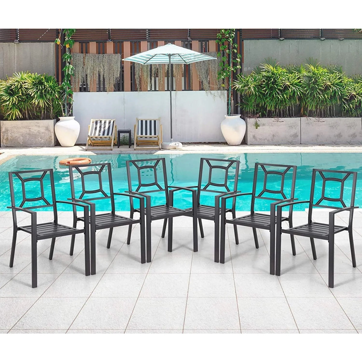 AECOJOY Metal Dining Chairs, Outdoor Patio Dining Chairs with Armrest - Product image 8