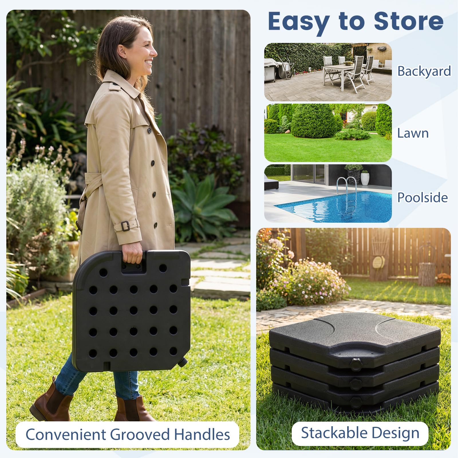 Tangkula 4 Piece 164 Lbs Umbrella Base for Patio - Product image 8