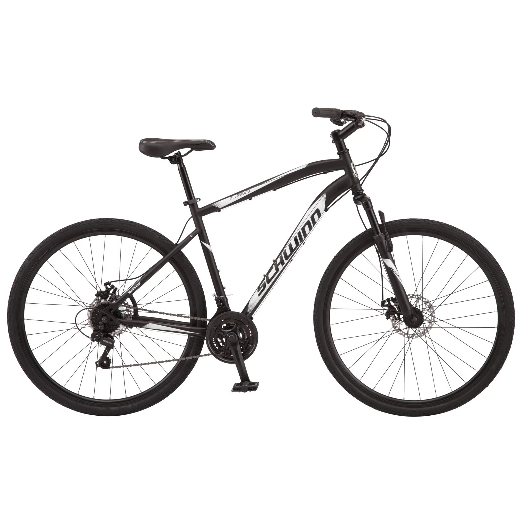 Schwinn 700c Glenwood Hybrid Bike, Adults +14 Years, Black, 21 Speeds - Product image 1