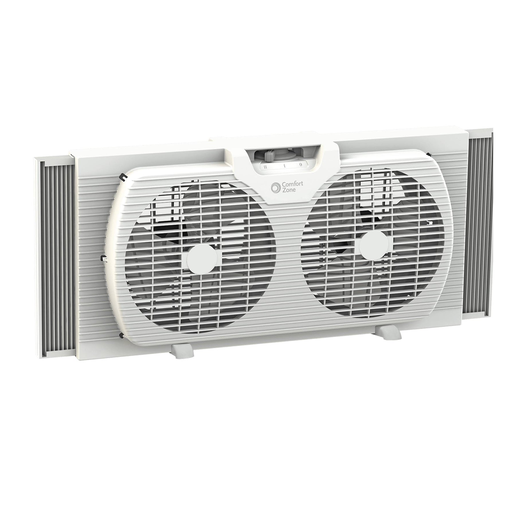 Comfort Zone Twin Window Fan with 2 Speeds and 7 in. Blades, White - Product image 1
