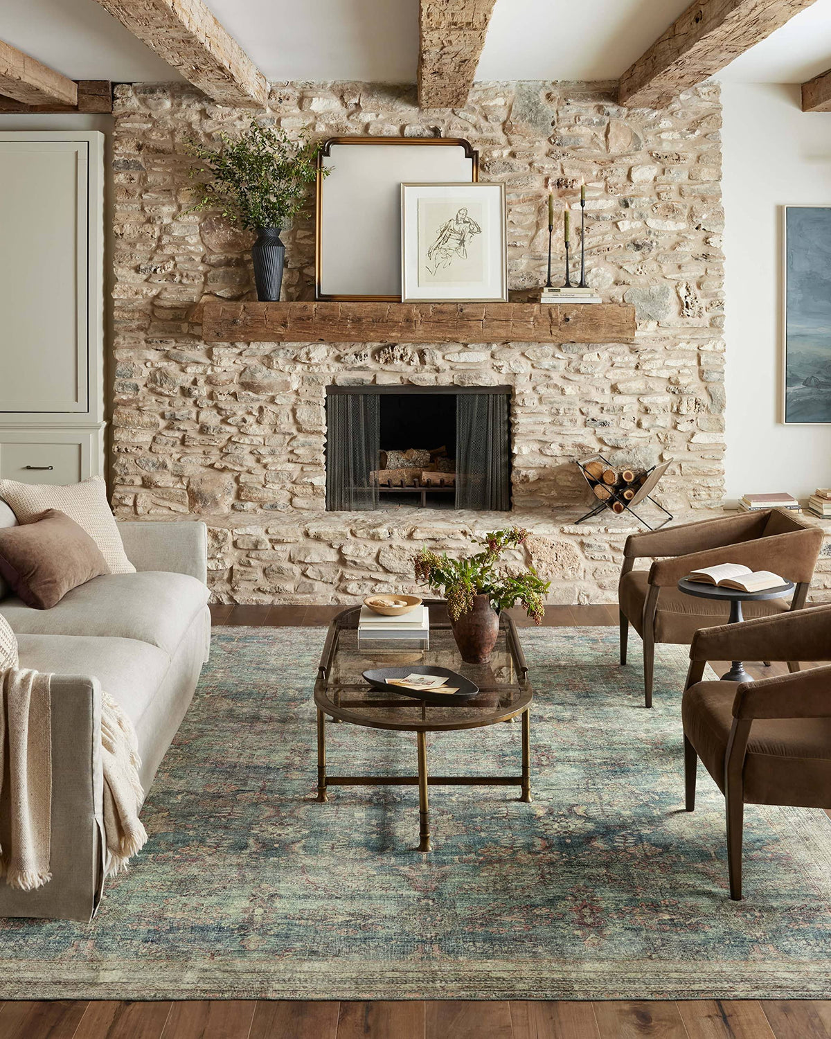 Magnolia Home by Joanna Gaines x Loloi Banks Ocean/Spice 5'-0" x 7'-6" Area Rug - Product image 1