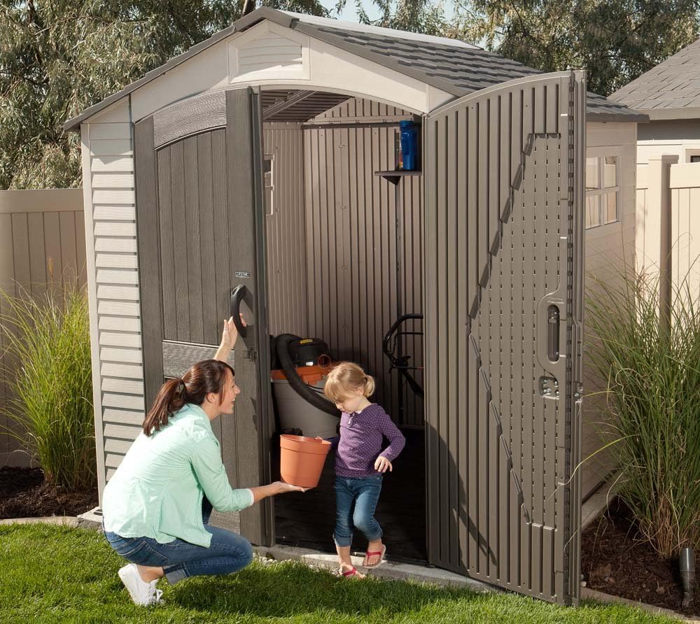 Tan Garden Shed 132.7 x 204.4 x 227.9 cm