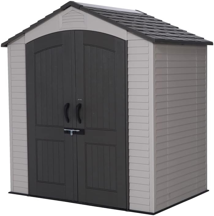 Tan Garden Shed 132.7 x 204.4 x 227.9 cm