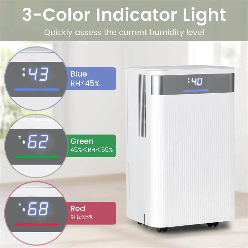 32 Pints 2000 Sq.ft Basement Dehumidifier with Drain Hose, 24H Timer & 3-Color Indicator - Product image 3