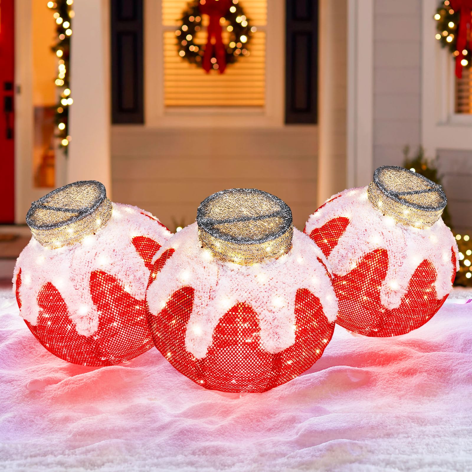 Tangkula Christmas Lighted Lantern with 80 LED Lights & Support Base - Product image 2
