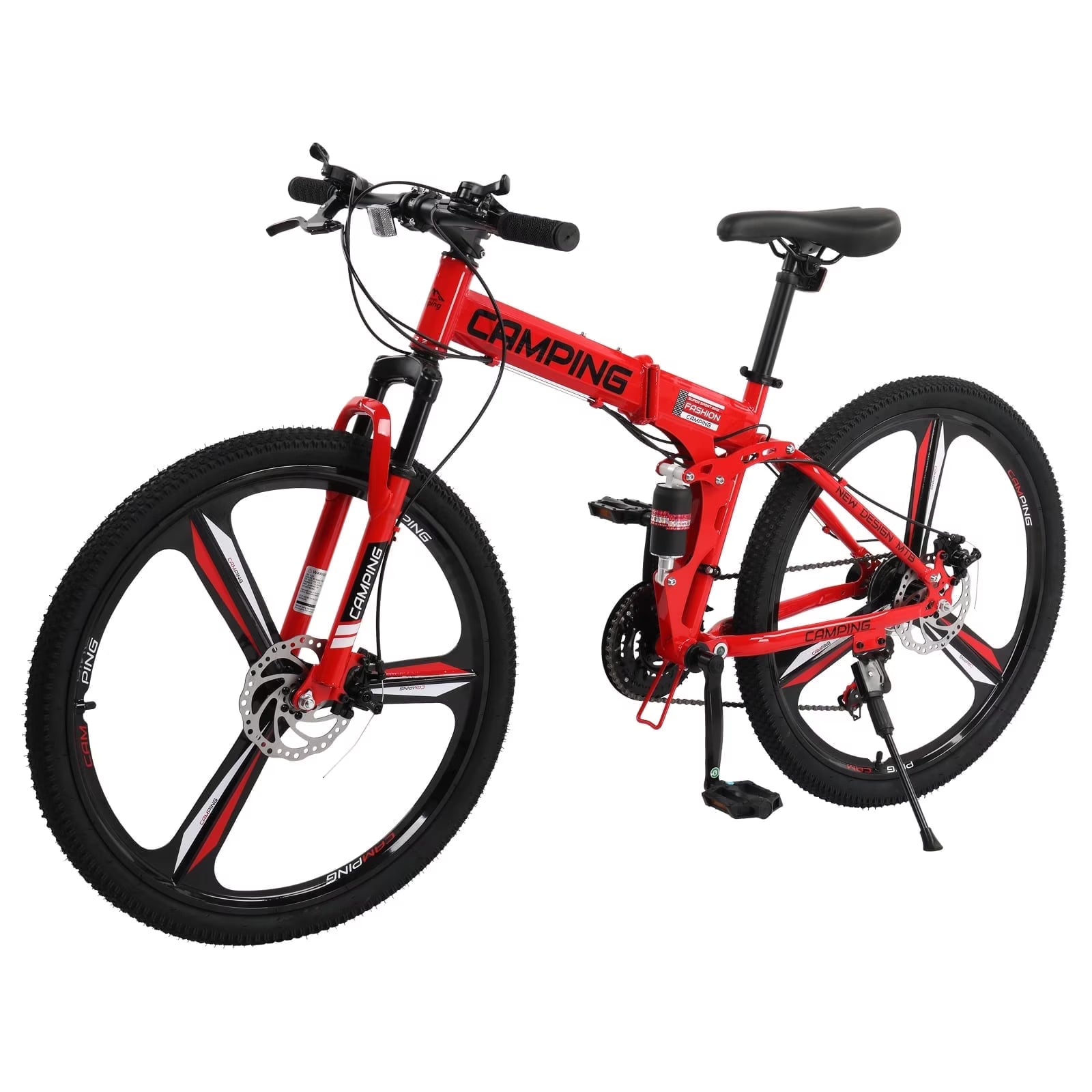 Zimtown 26" Folding Mountain Bike, Shimano 21 Speed MTB Bicycle for Adults, Black - Product image 3