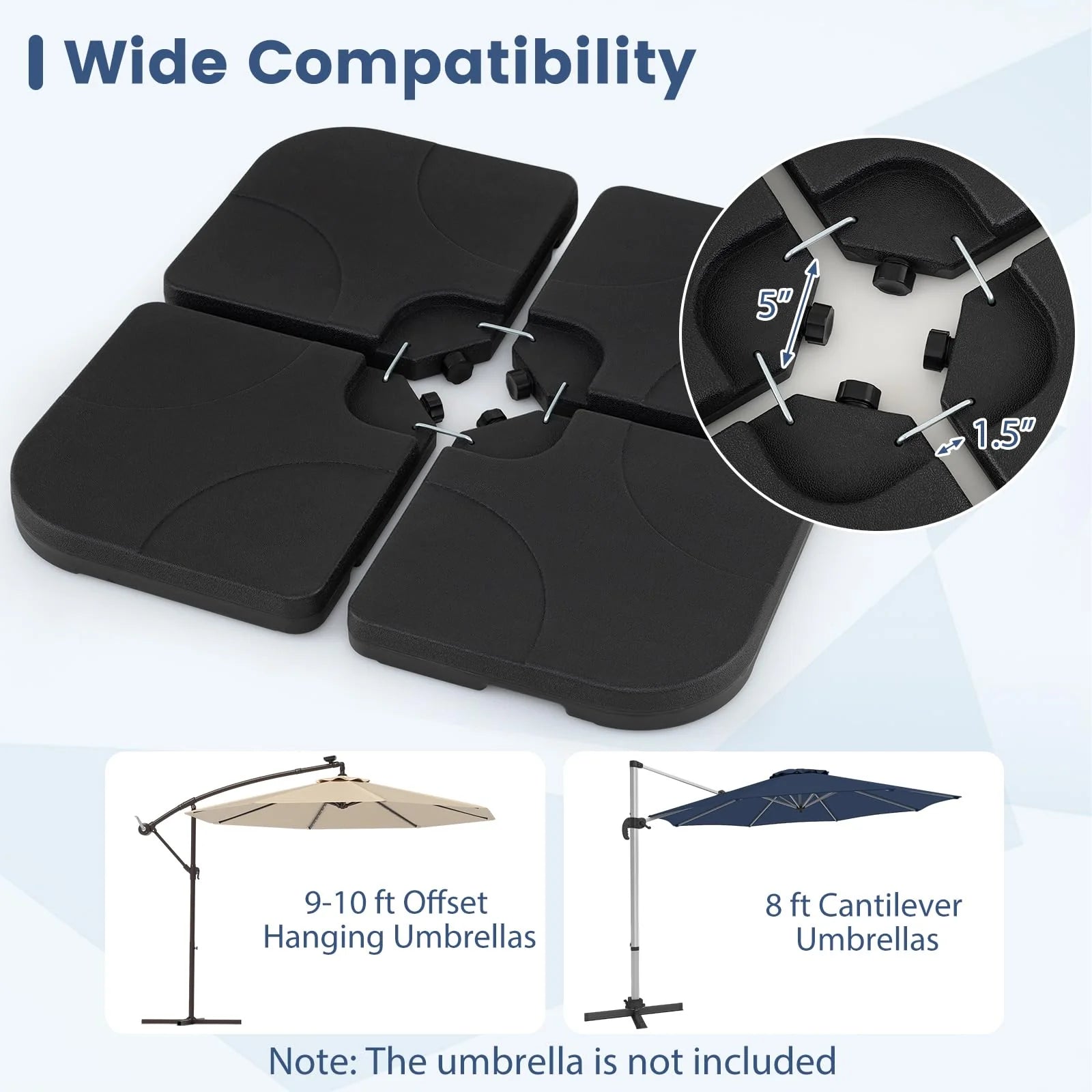 Tangkula 4 Piece 164 Lbs Umbrella Base for Patio - Product image 5