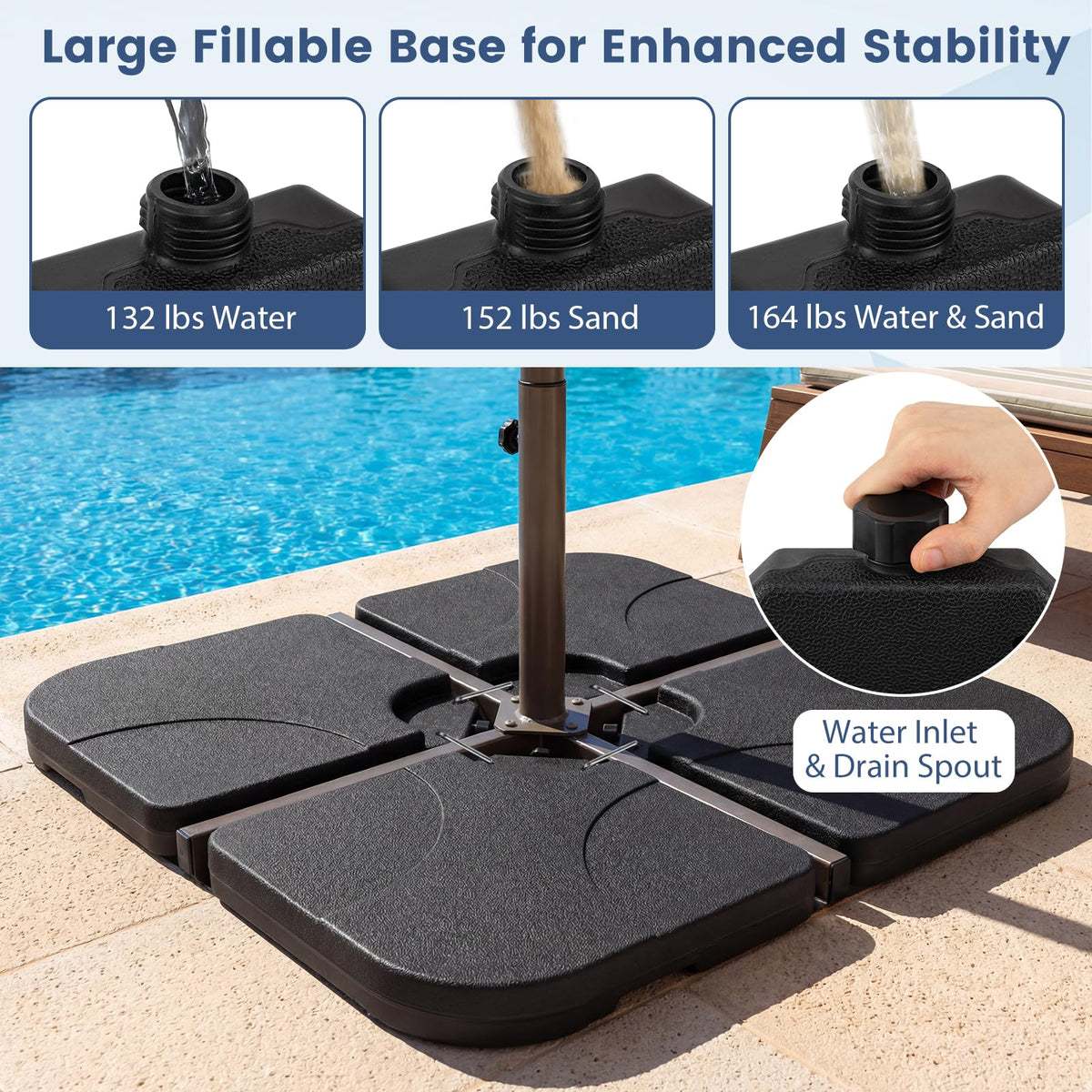 Tangkula 4 Piece 164 Lbs Umbrella Base for Patio - Product image 4