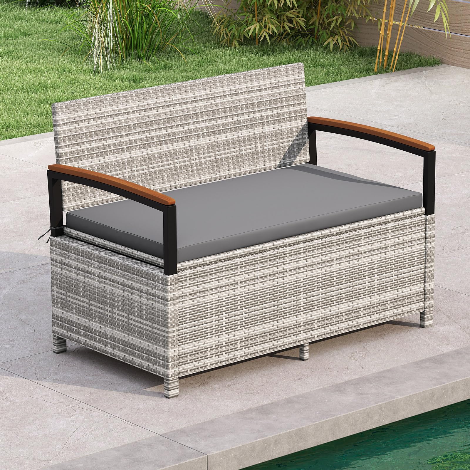 Tangkula 46 Gallon Outdoor Bench with Storage - Product image 11