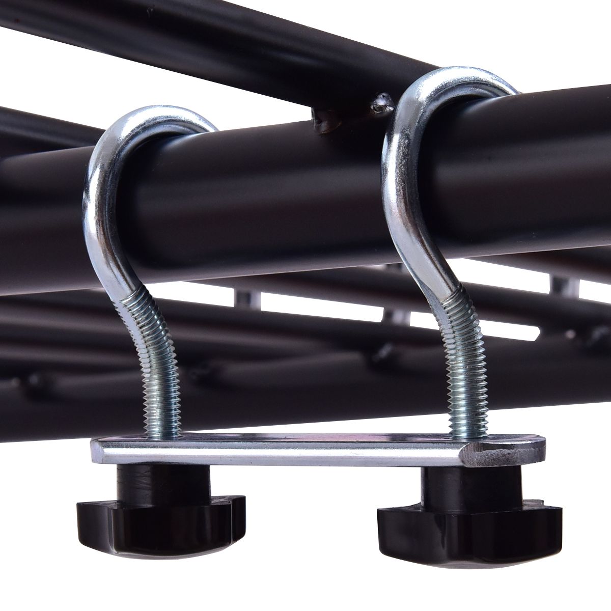Metal Luggage Rack Vehicle Support Bar High Strength Rustproof Steel 120x98x16.5cm,Black -