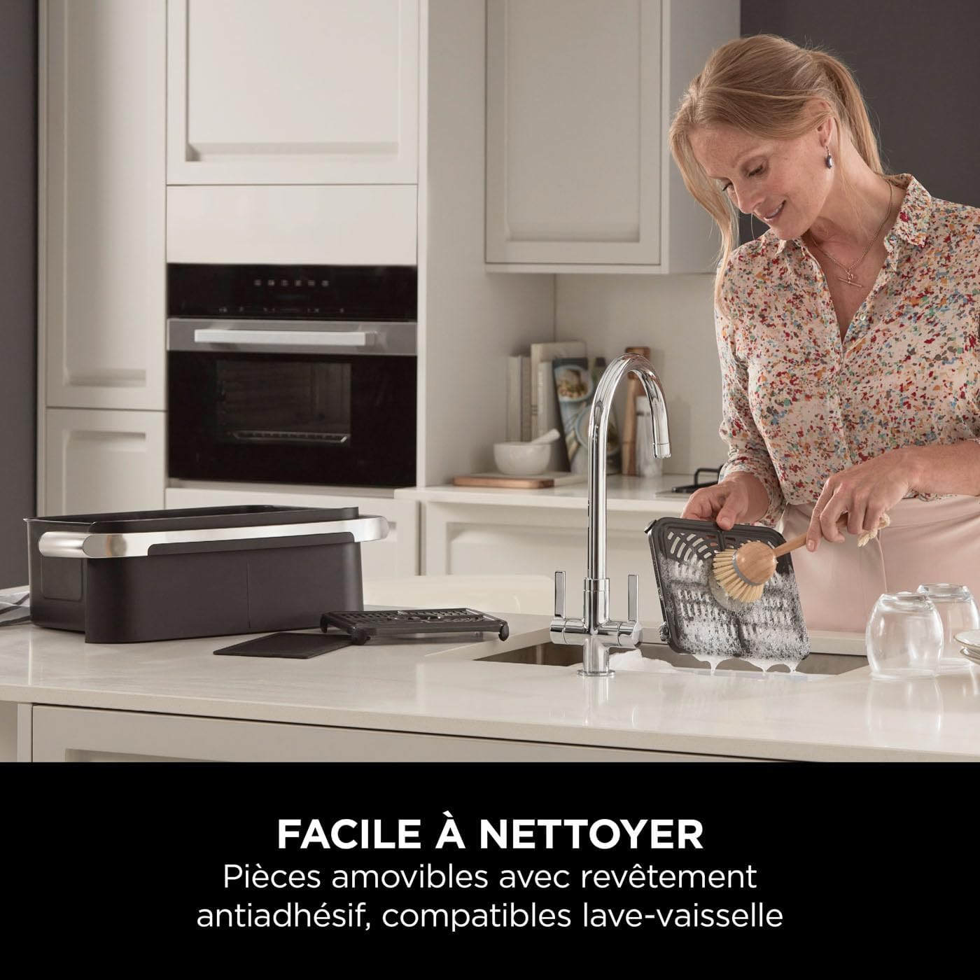 Foodi FlexDrawer Air Fryer, Dual Zone with Removable Divider, Large 10.4 L Drawer, 7-in-1, Dual Zone, Oil-Free, Dishwasher Safe Non-Stick Parts, Black AF500EU