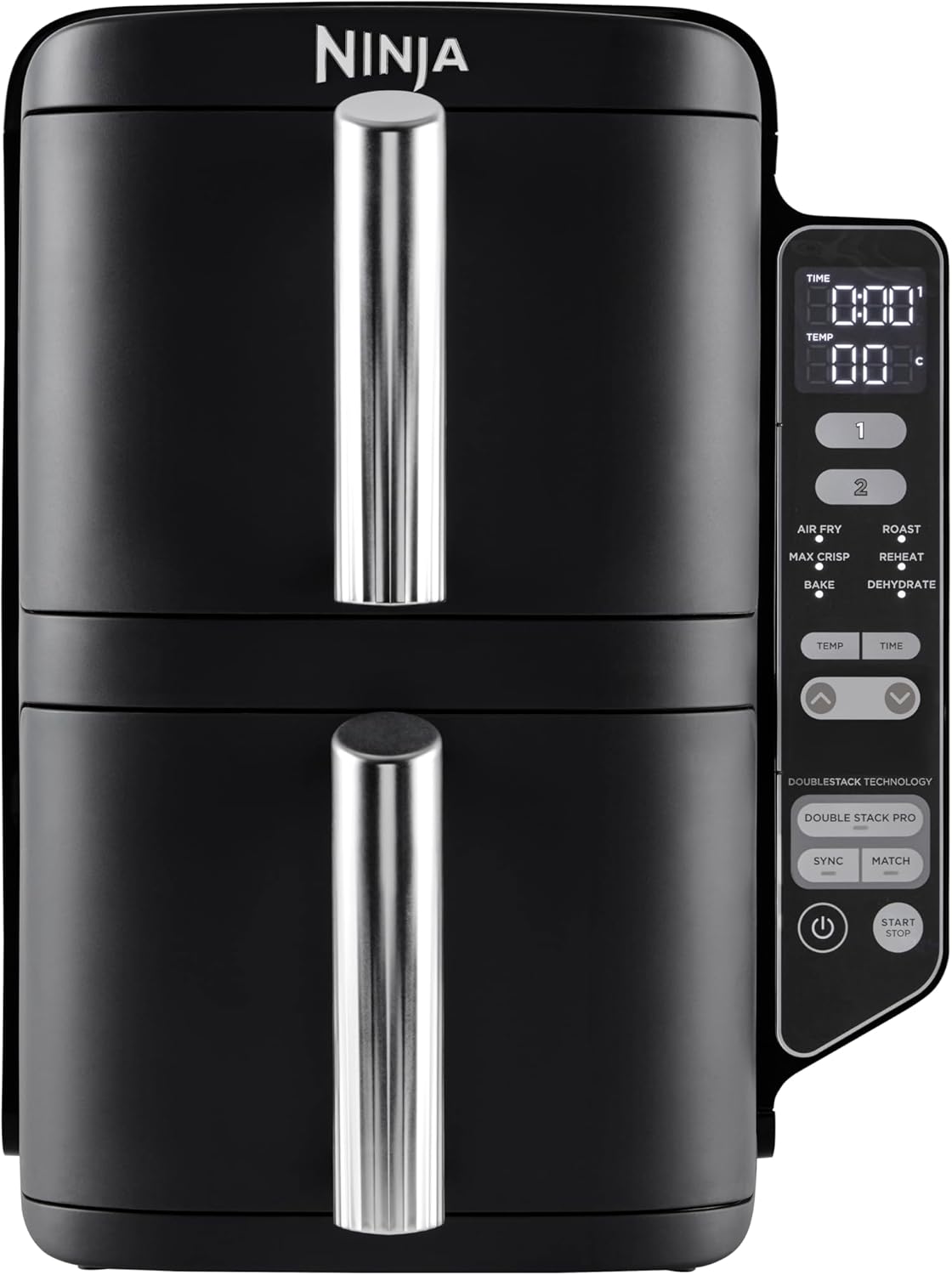 Foodi FlexDrawer Air Fryer, Dual Zone with Removable Divider, Large 10.4 L Drawer, 7-in-1, Dual Zone, Oil-Free, Dishwasher Safe Non-Stick Parts, Black AF500EU
