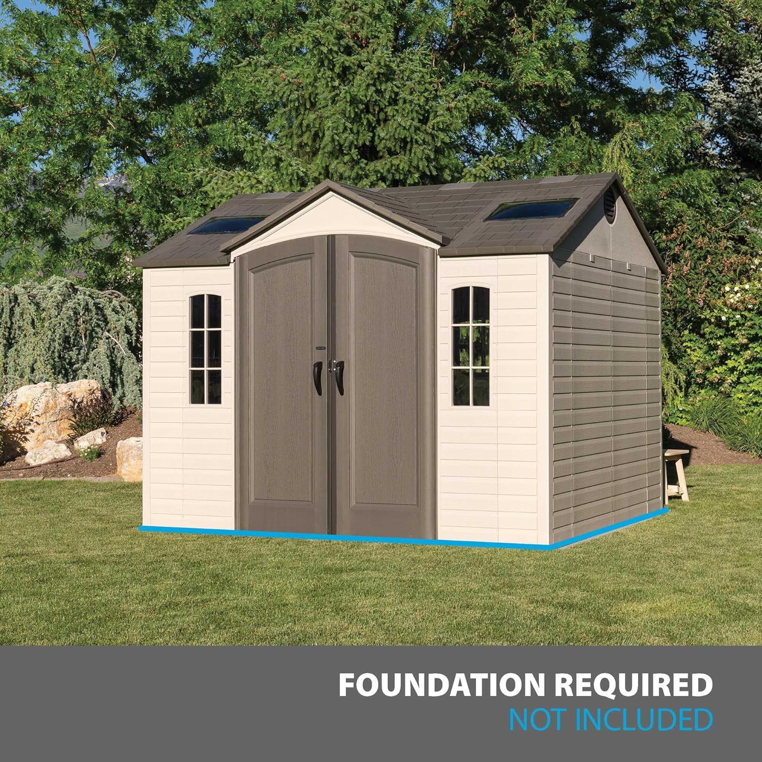 Tan Garden Shed 132.7 x 204.4 x 227.9 cm