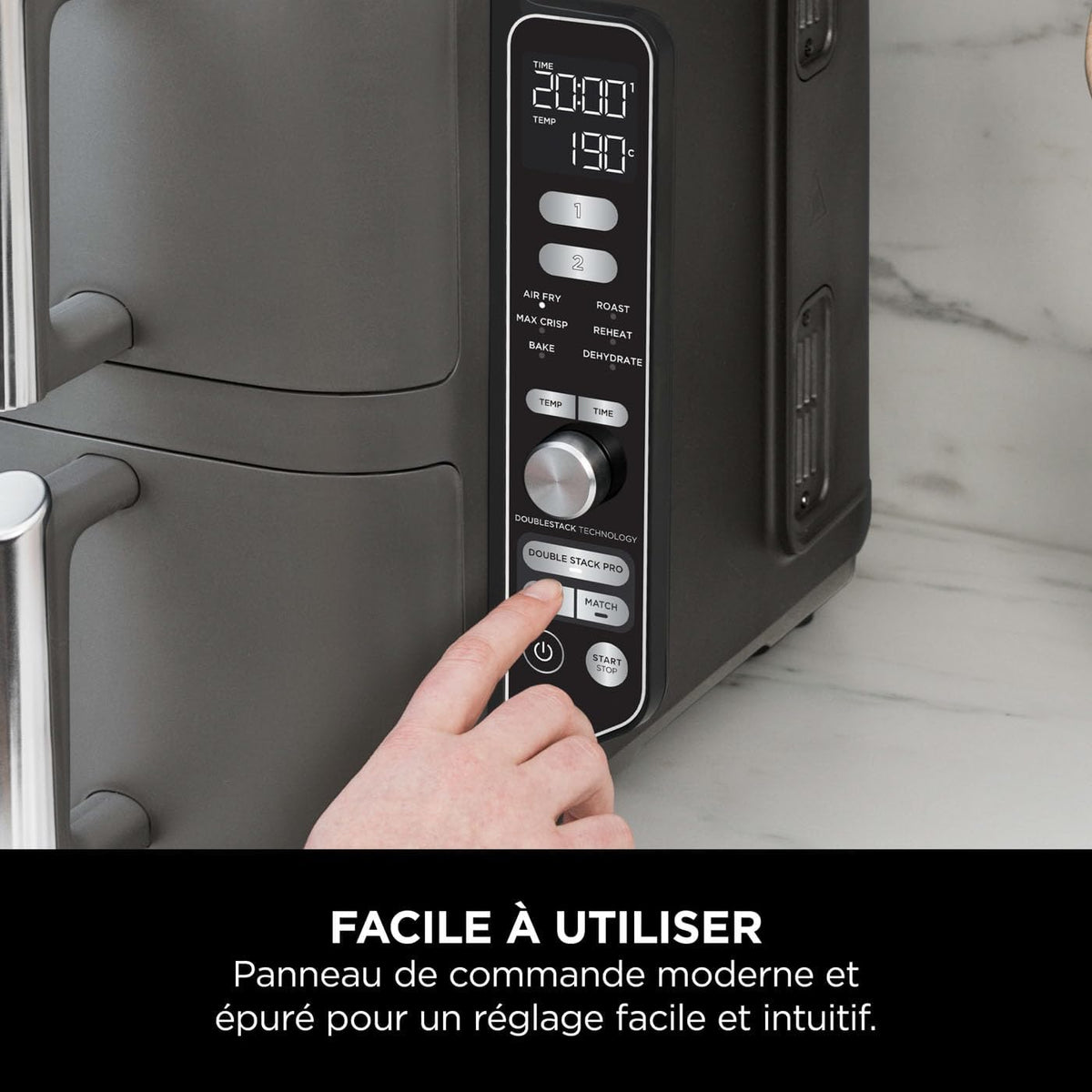 Foodi FlexDrawer Air Fryer, Dual Zone with Removable Divider, Large 10.4 L Drawer, 7-in-1, Dual Zone, Oil-Free, Dishwasher Safe Non-Stick Parts, Black AF500EU