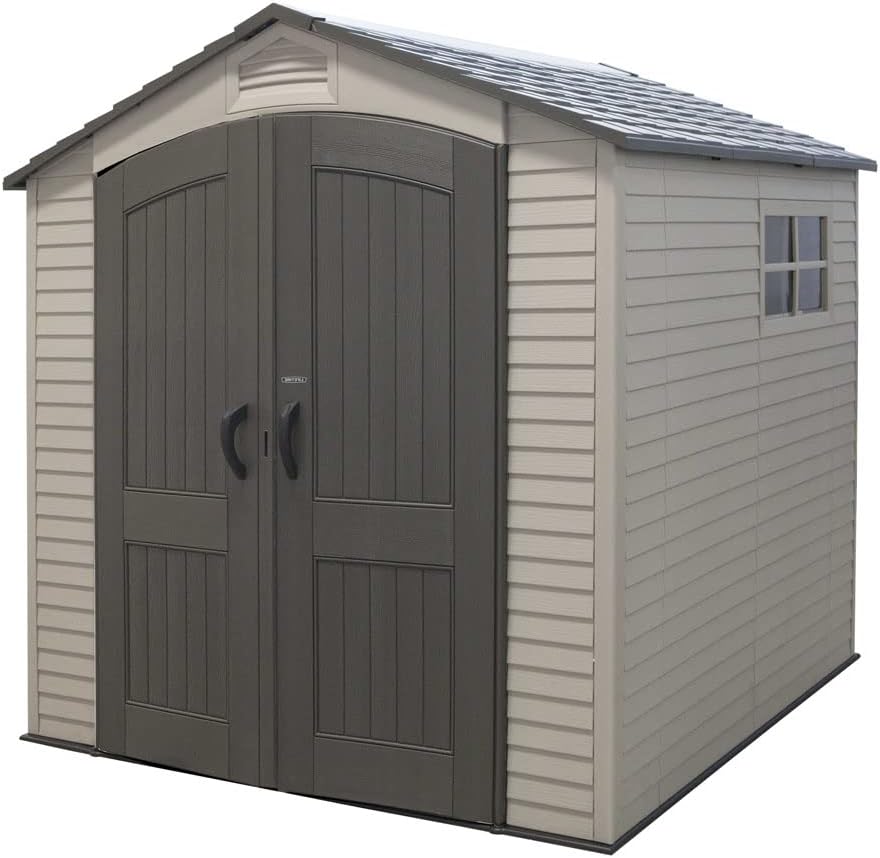 Tan Garden Shed 132.7 x 204.4 x 227.9 cm
