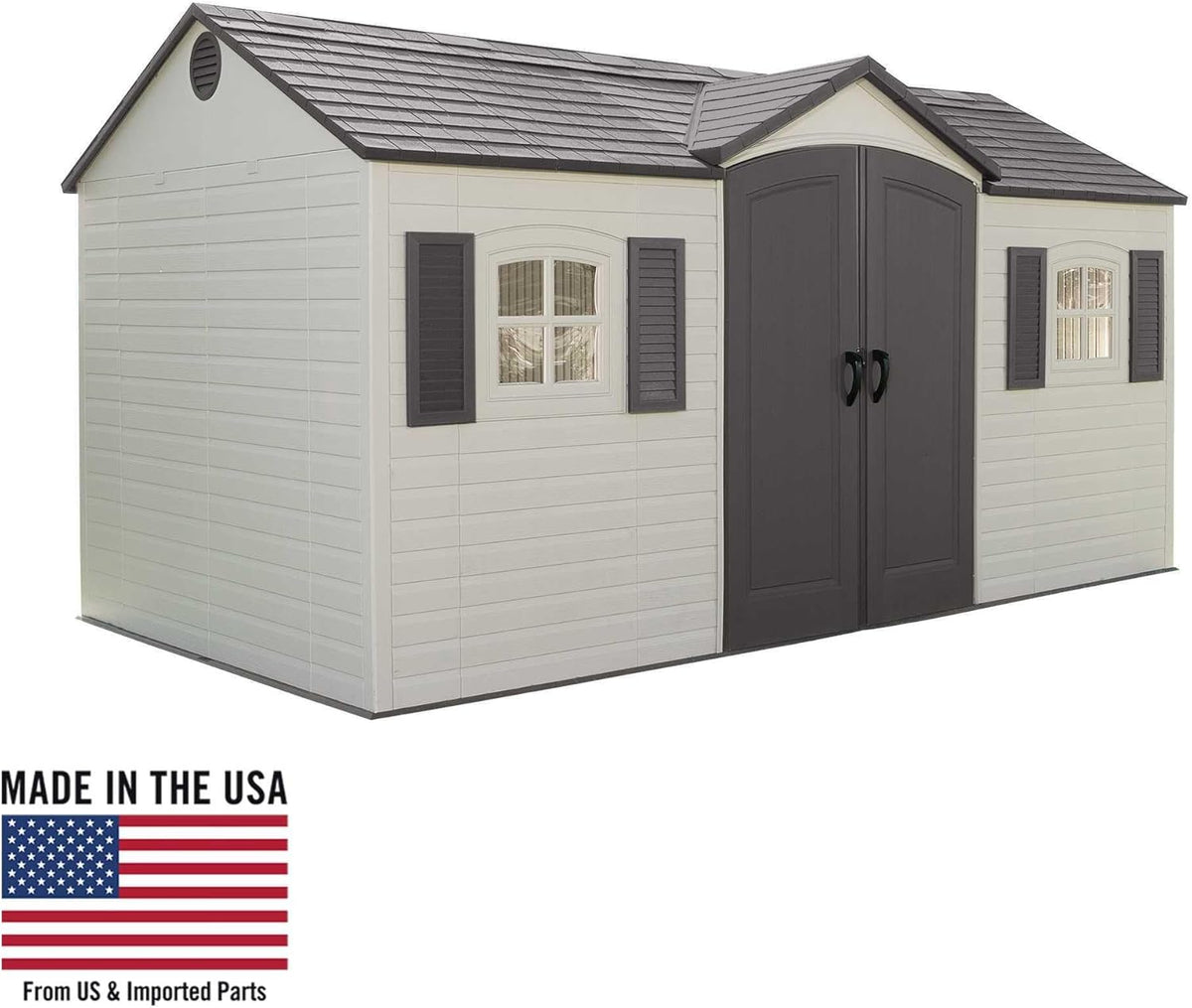 Tan Garden Shed 132.7 x 204.4 x 227.9 cm