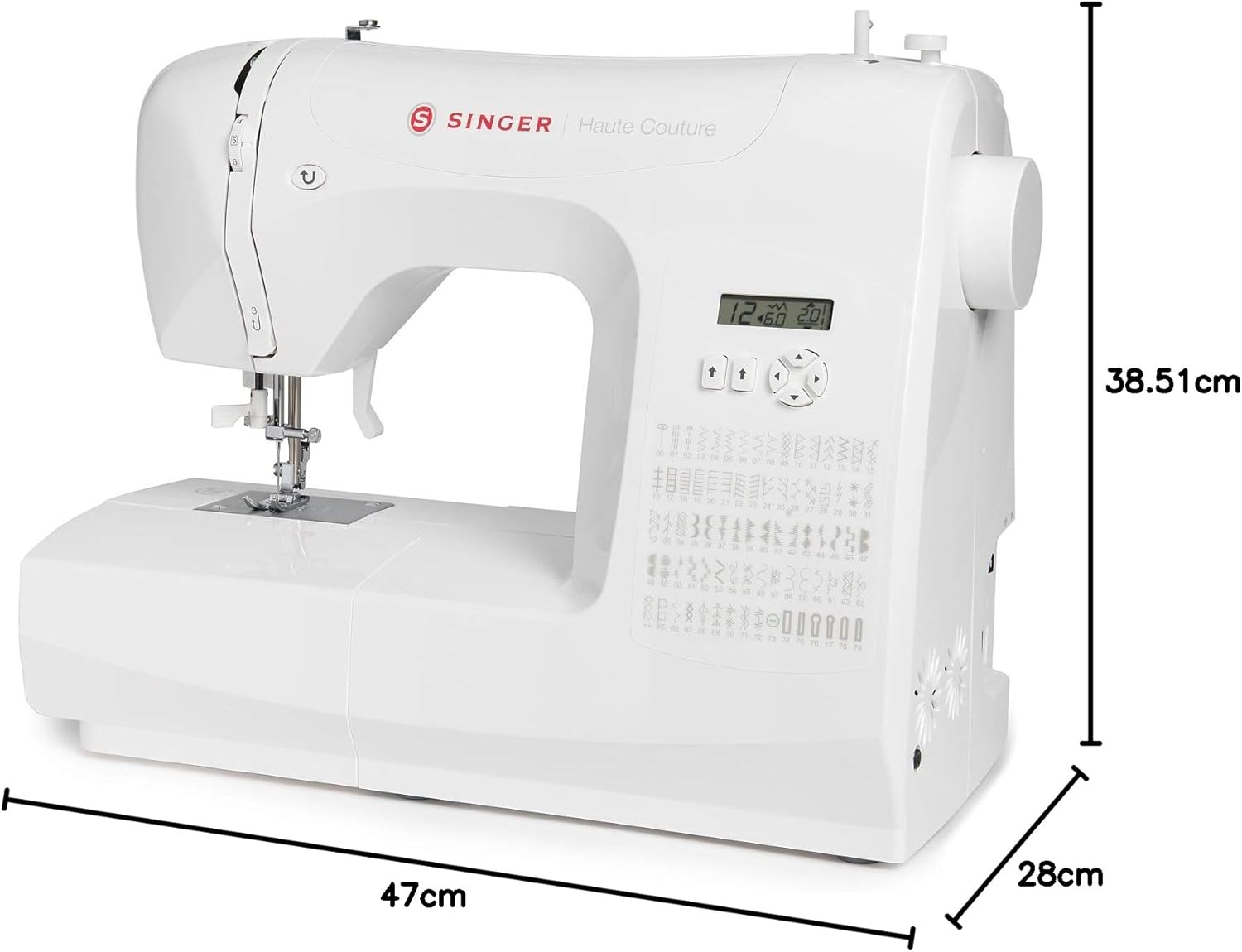 Haute Couture F527C Professional Electronic Sewing Machine, 80 Stitches, Utility, Elastic, Decorative, Easy for Beginners Electric Portable, Home