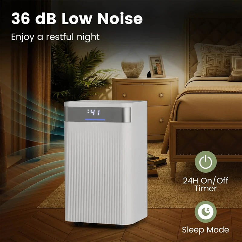 32 Pints 2000 Sq.ft Basement Dehumidifier with Drain Hose, 24H Timer & 3-Color Indicator - Product image 7