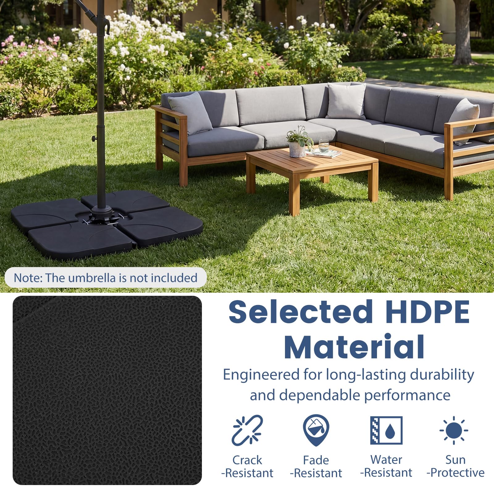 Tangkula 4 Piece 164 Lbs Umbrella Base for Patio - Product image 3