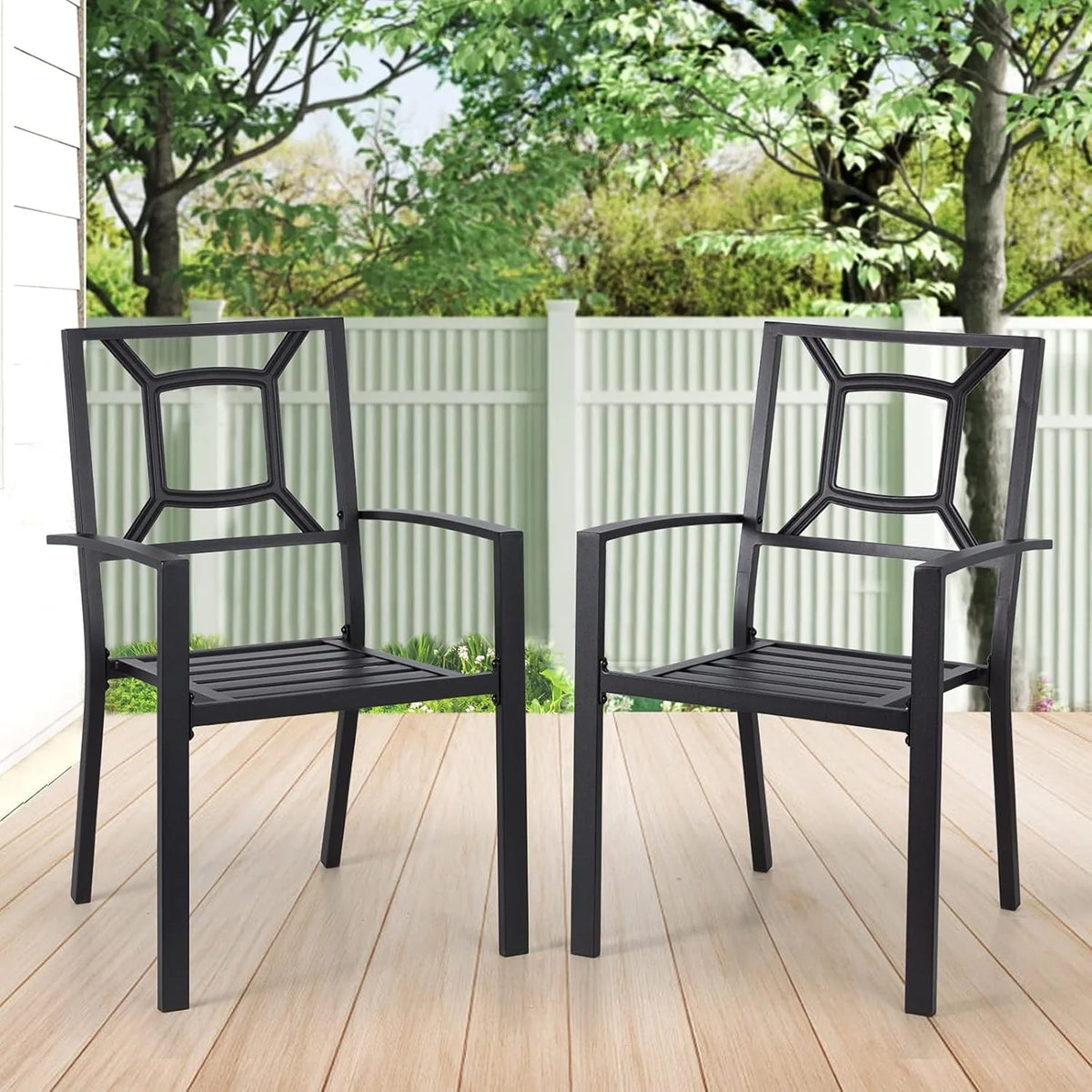 AECOJOY Metal Dining Chairs, Outdoor Patio Dining Chairs with Armrest - Product image 10