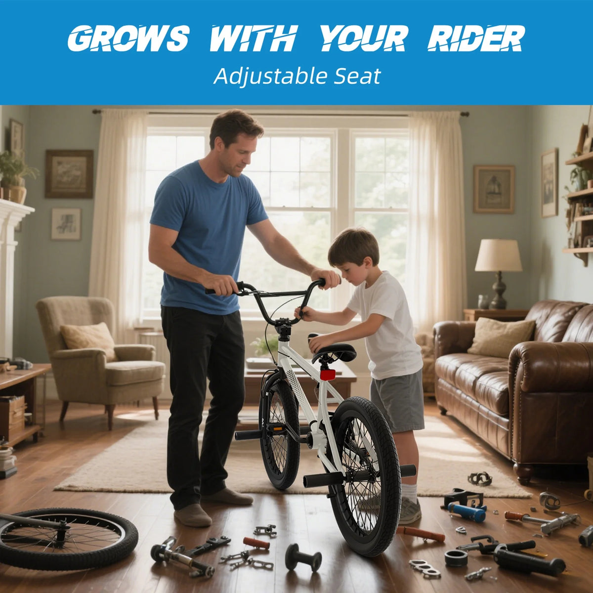 XJD Freestyle BMX Bike for Teen Beginner 8 - 12 Years Old Kids, 20 in Kids Bike with Hi - Ten Steel Frame - Product image 11