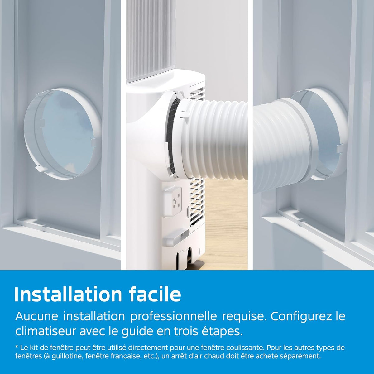 MIDEA Quiet Mobile Air Conditioner 12000 BTU with Exhaust - Ready to Install Portable Air Conditioning 3500W - Mobile Split Reversible Air Conditioner - 4 Modes with Window Kit and App Control
