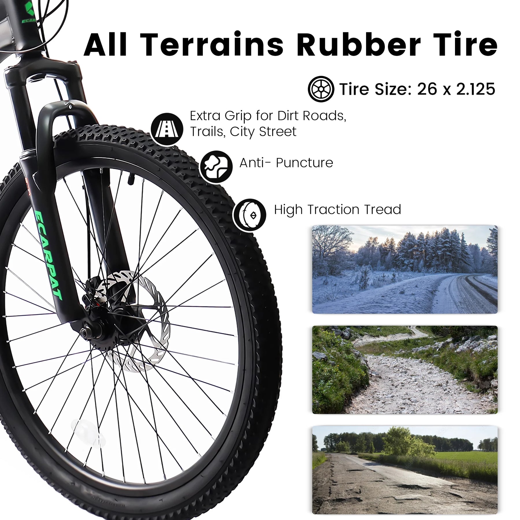 Ecarpat 26 in Mountain Bike, 21 - Speed Bike with Dual Suspension, High - Product image 12