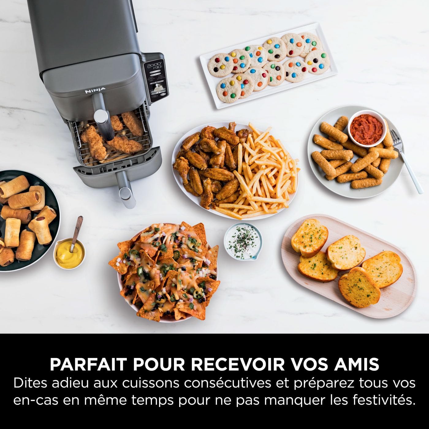 Foodi FlexDrawer Air Fryer, Dual Zone with Removable Divider, Large 10.4 L Drawer, 7-in-1, Dual Zone, Oil-Free, Dishwasher Safe Non-Stick Parts, Black AF500EU