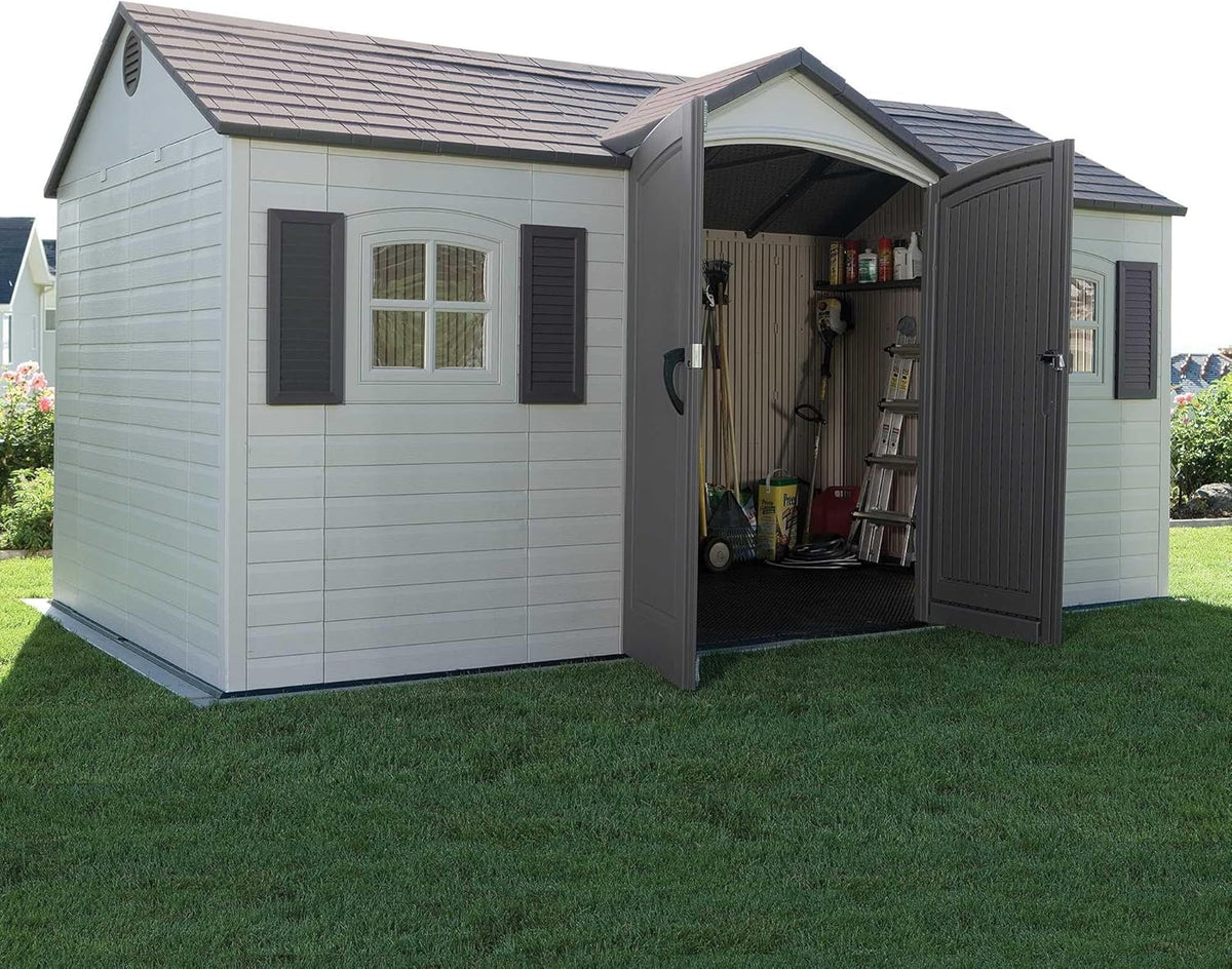 Tan Garden Shed 132.7 x 204.4 x 227.9 cm