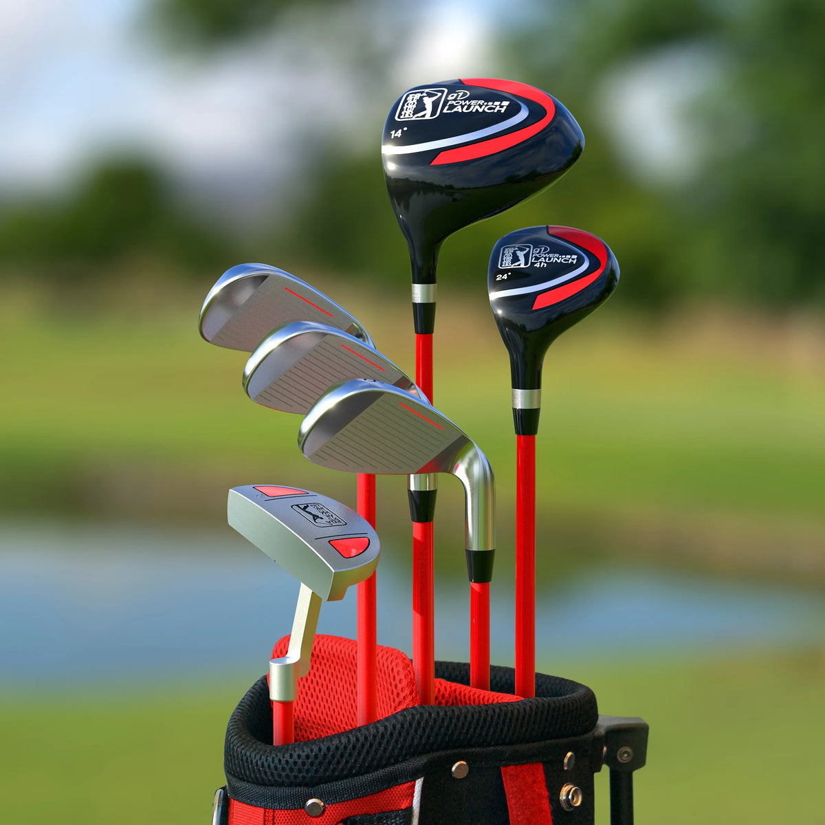 PGA Tour Right - Handed 10 Piece Kids Golf Club Stand Bag Set; Player Height 4'8 - 5'2", Ages 8 - 12