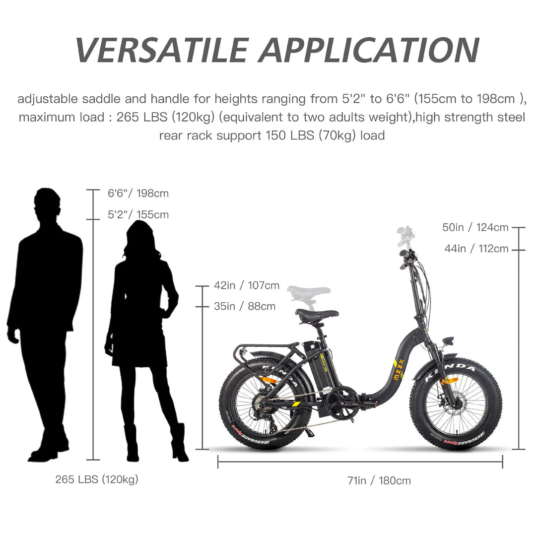 Folding Electric Bike for Adults, Ebikes for Adults 7 Speed Powerful 750W BAFANG Motor 20" 4.0 Fat Tire - Product image 9