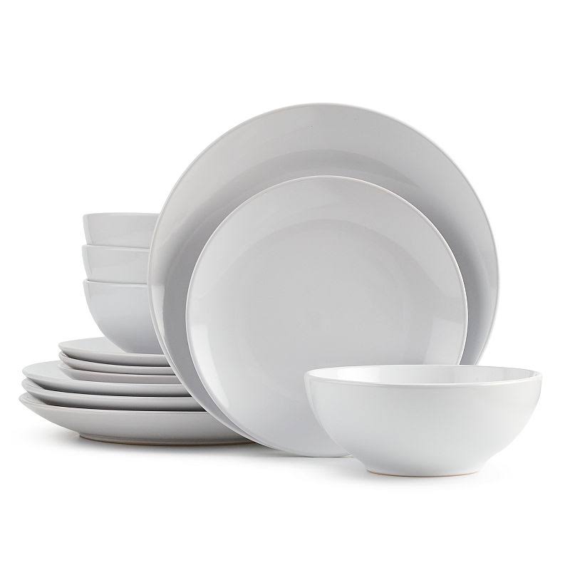 The Big One Solid Coupe 12-pc. Dinnerware Set, White - Product image 1
