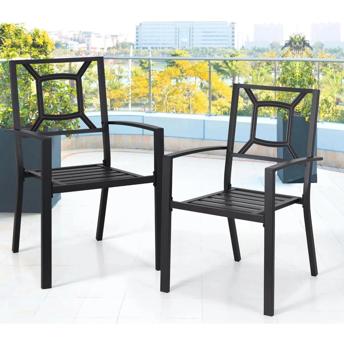 AECOJOY Metal Dining Chairs, Outdoor Patio Dining Chairs with Armrest - Product image 11