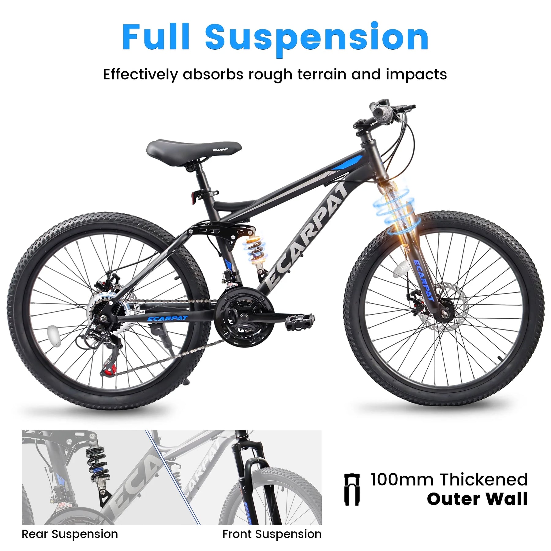 Ecarpat 26 in Mountain Bike, 21 - Speed Bike with Dual Suspension, High - Product image 4