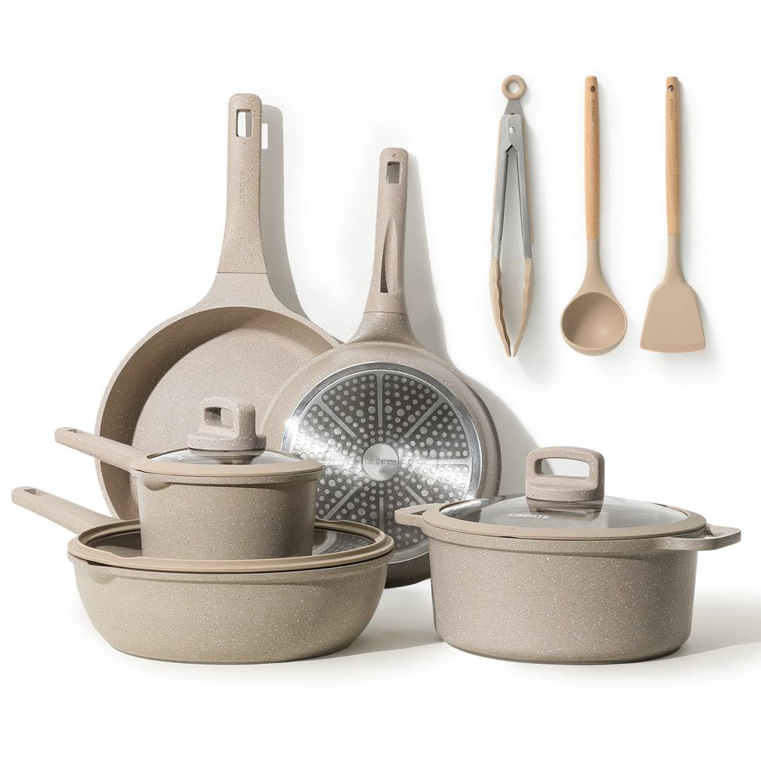Carote Nonstick Pots and Pans Set, 10 Pcs Non Stick Cookware Set, Induction Stone Cookware Kitchen Cooking - Product image 1