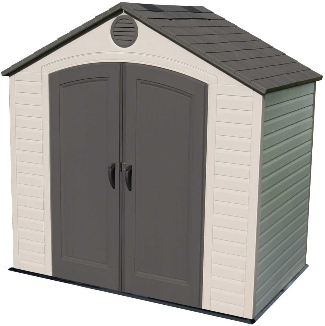 Tan Garden Shed 132.7 x 204.4 x 227.9 cm