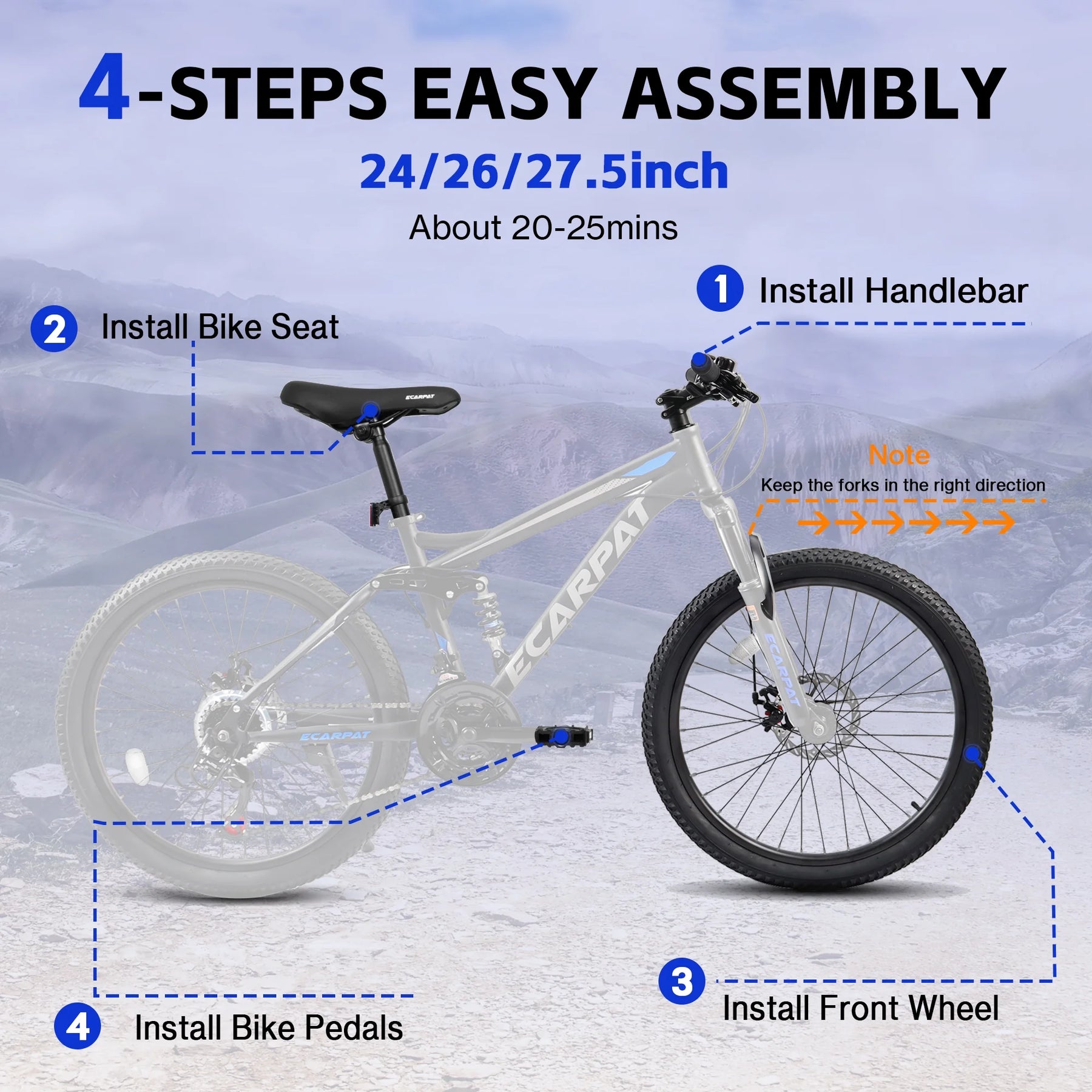 Ecarpat 26 in Mountain Bike, 21 - Speed Bike with Dual Suspension, High - Product image 8
