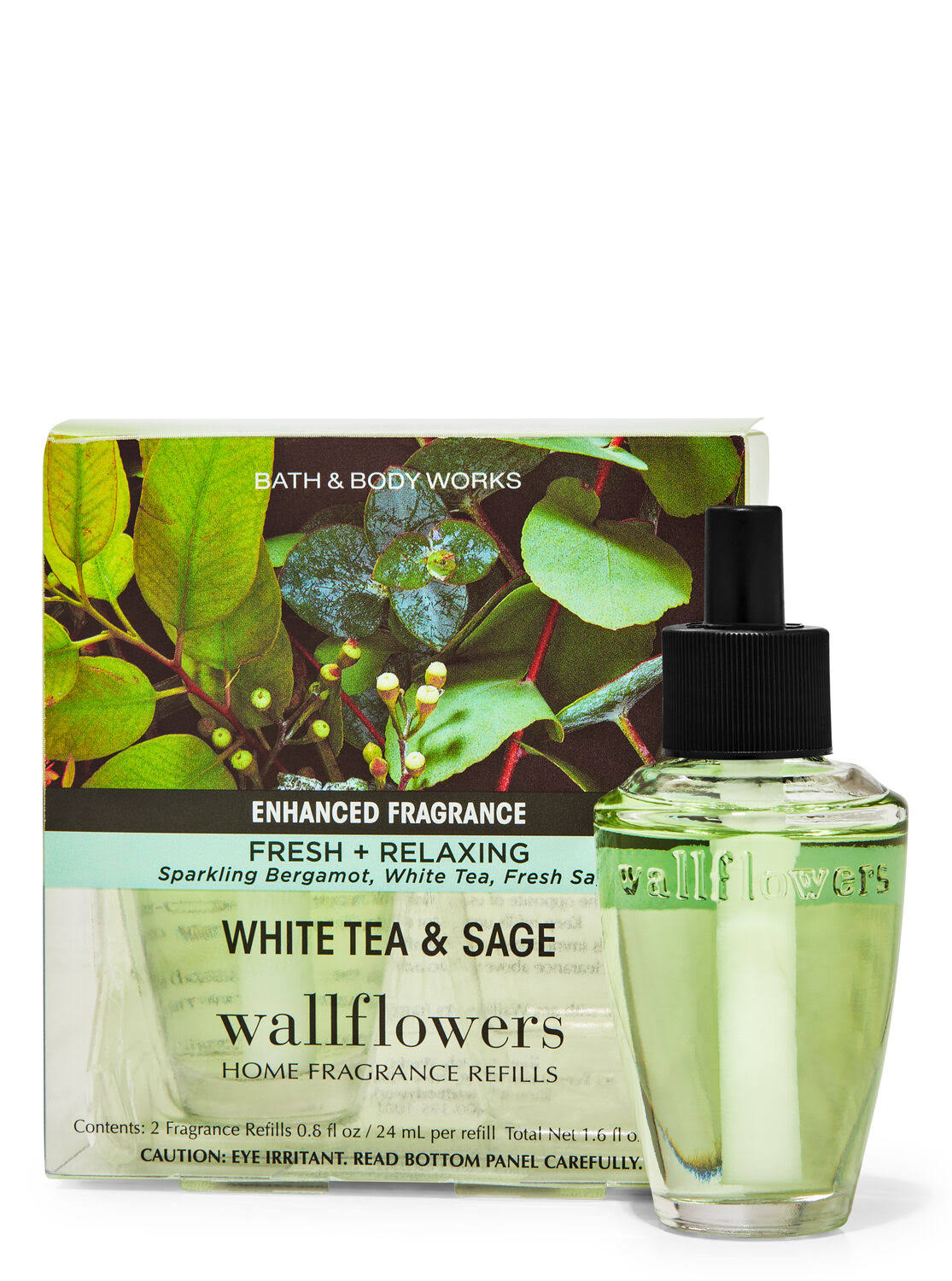 Bath & Body Works White Tea & Sage Wallflowers Fragrance Refills, 2-Pack - Product image 1
