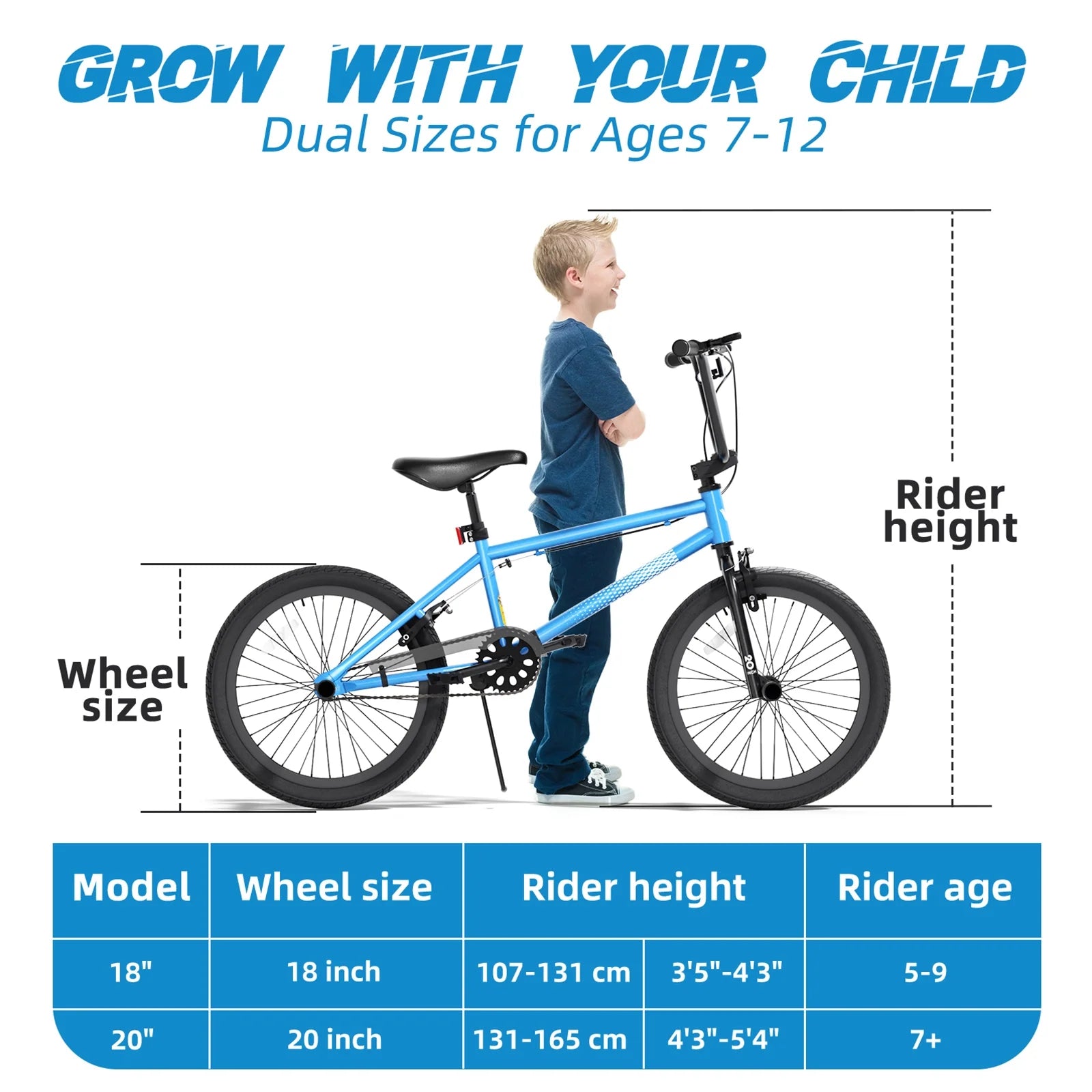 XJD Freestyle BMX Bike for Teen Beginner 8 - 12 Years Old Kids, 20 in Kids Bike with Hi - Ten Steel Frame - Product image 4
