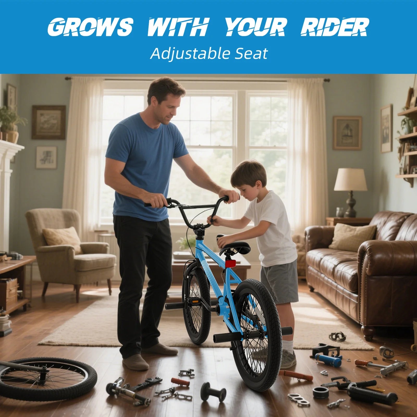 XJD Freestyle BMX Bike for Teen Beginner 8 - 12 Years Old Kids, 20 in Kids Bike with Hi - Ten Steel Frame - Product image 6