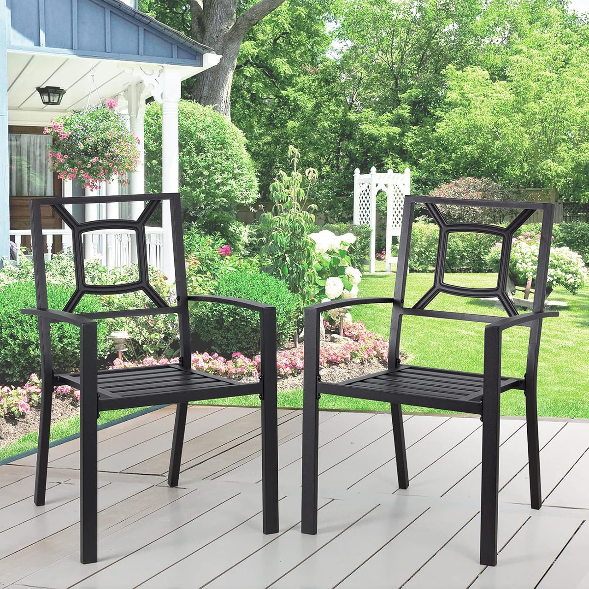 AECOJOY Metal Dining Chairs, Outdoor Patio Dining Chairs with Armrest - Product image 6