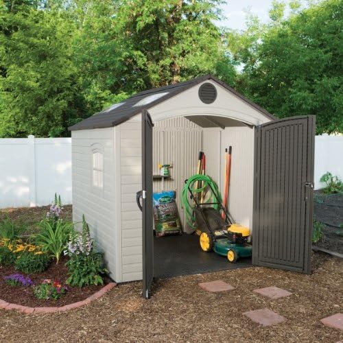 Tan Garden Shed 132.7 x 204.4 x 227.9 cm