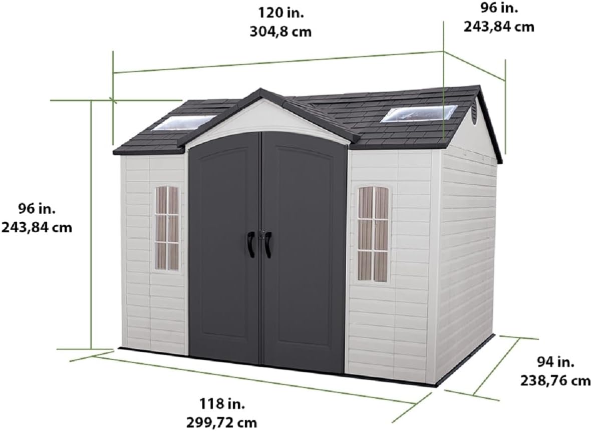 Tan Garden Shed 132.7 x 204.4 x 227.9 cm