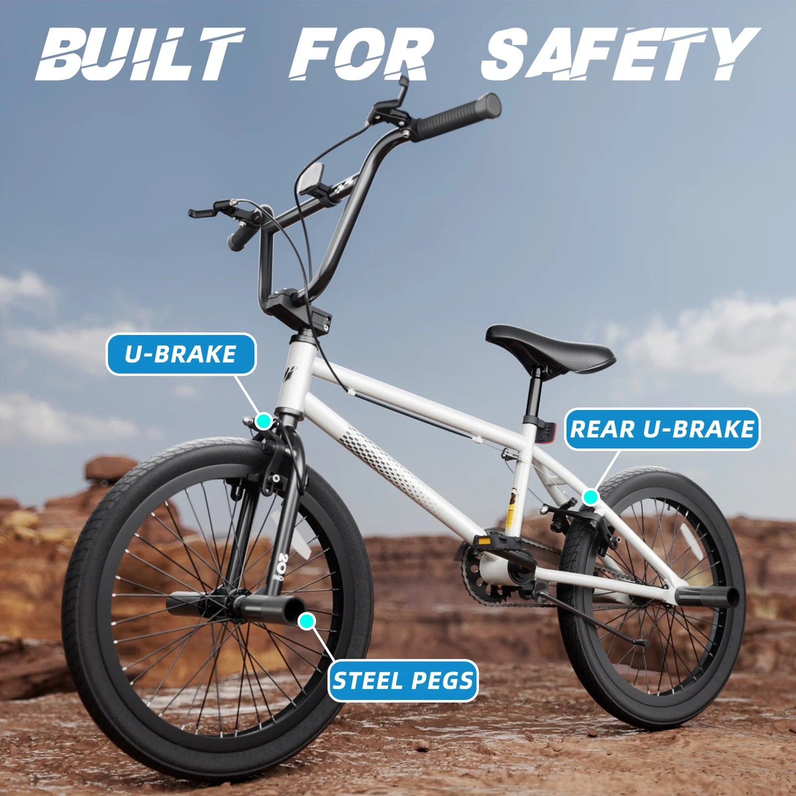 XJD Freestyle BMX Bike for Teen Beginner 8 - 12 Years Old Kids, 20 in Kids Bike with Hi - Ten Steel Frame - Product image 10