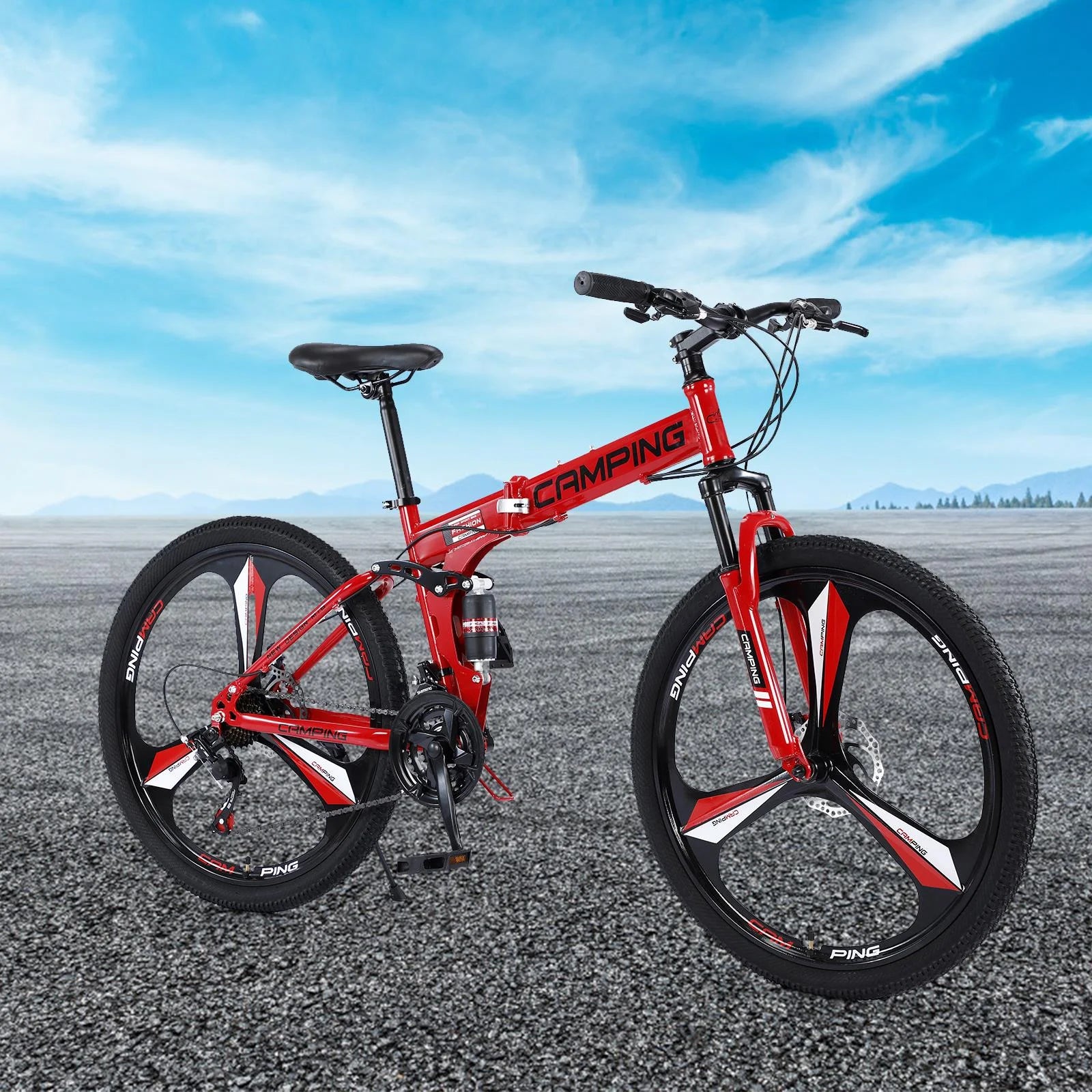 Zimtown 26" Folding Mountain Bike, Shimano 21 Speed MTB Bicycle for Adults, Black - Product image 13