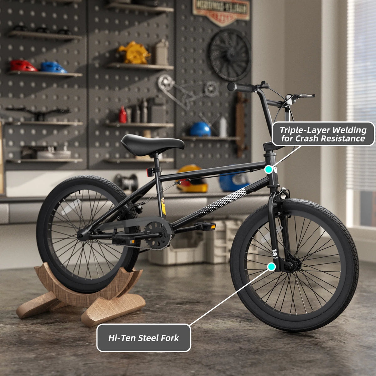 XJD Freestyle BMX Bike for Teen Beginner 8 - 12 Years Old Kids, 20 in Kids Bike with Hi - Ten Steel Frame - Product image 16