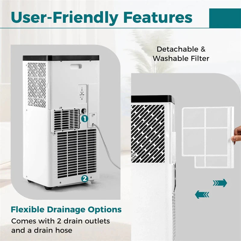 10000 BTU Portable Air Conditioner, 3-in-1 AC Unit, Fan & Dehumidifier with Sleep Mode - Product image 8