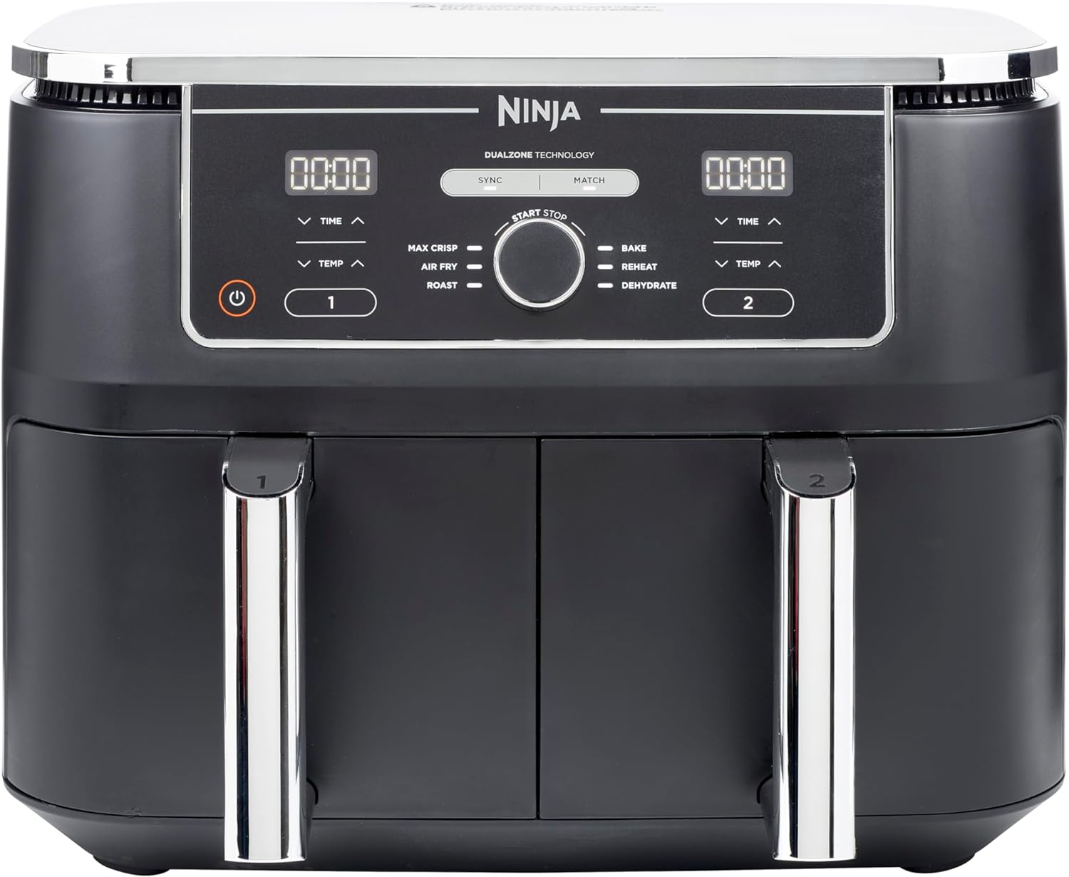 Foodi FlexDrawer Air Fryer, Dual Zone with Removable Divider, Large 10.4 L Drawer, 7-in-1, Dual Zone, Oil-Free, Dishwasher Safe Non-Stick Parts, Black AF500EU