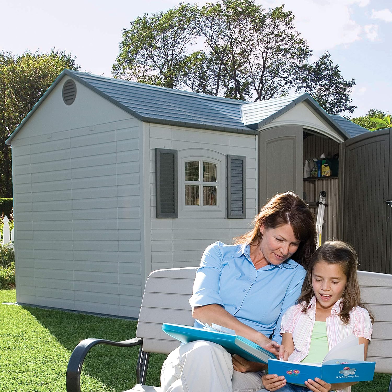Tan Garden Shed 132.7 x 204.4 x 227.9 cm
